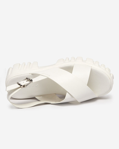 OUTLET Sandale albe de dama pe talpa masiva Otida - Incaltaminte