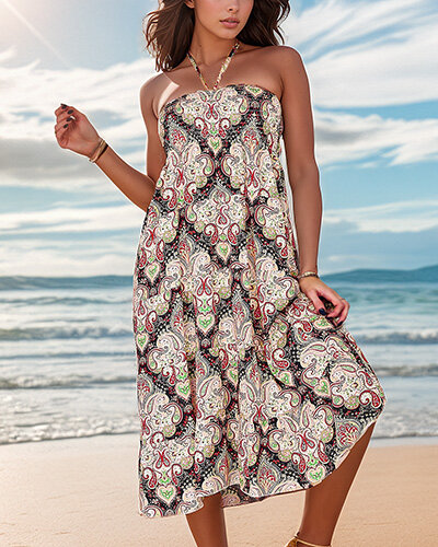 Royalfashion Rochie midi de damă cu imprimeu