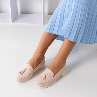 Atrugiel pudră mocasini de damă cu ciucuri - Încălțăminte