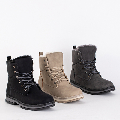 Cizme de dama bej mate Misqa- Incaltaminte