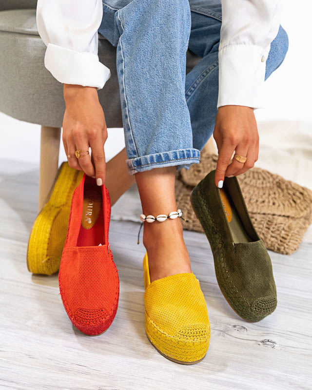 Espadrile de femei galbene pe platforma Alruna - Încălțăminte