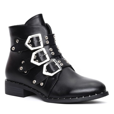 Czarne botki z trzema sprzączkami Tymberlee- Obuwie