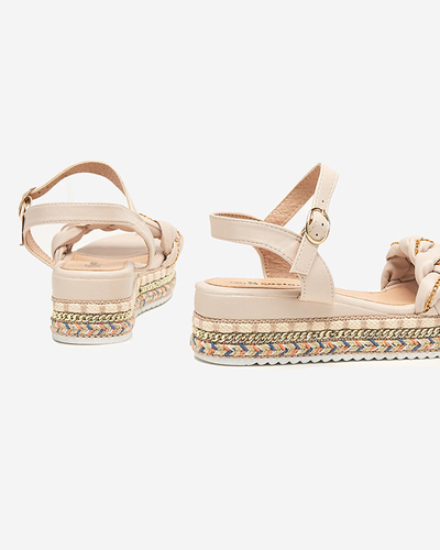 OUTLET Sandale plate dama bej Rella - Incaltaminte