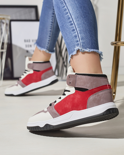 Adidași sport pentru femei, în alb și roșu Aopp- Footwear