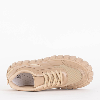 OUTLET Pantofi sport de dama bej pe platforma Renlida - Incaltaminte