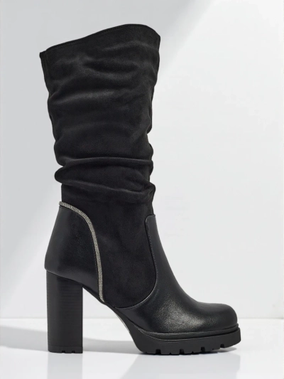 Botine de damă ecologice din piele întoarsă cu partea superioară încrețită Elyndra