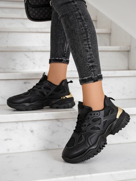 Stilosa Luma Sneakers Damă Negri din Piele Ecologică