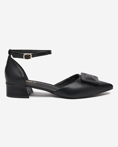 OUTLET Pompi de dama negri cu toc plat Beriji - Pantofi