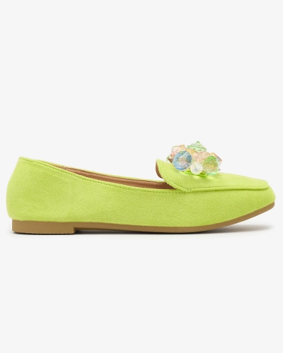 Mocasini verzi din piele ecologică de piele de căprioară pentru femei Gepossa- Footwear