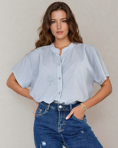 Royalfashion Cămașă oversize pentru femei cu broderie