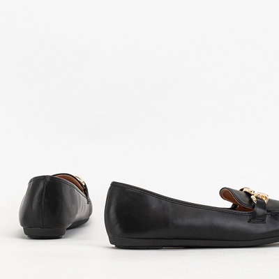 Mocasini negri din piele ecologica de dama Zolli- Pantofi