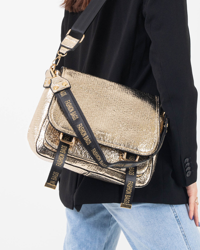 Geanta de dama din piele ecologica aurie - Accesorii