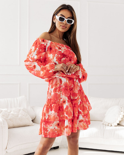Royalfashion Rochie florală mini a'la hiszpana pentru femei