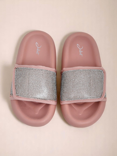 Royalfashion Damskie klapki na płaskiej podeszwie Sparkle Step