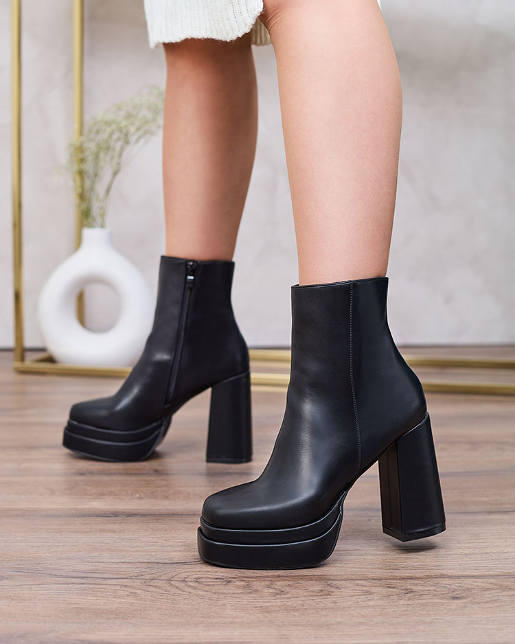 Royalfashion Cizme stiletto Atotona negre pentru femei