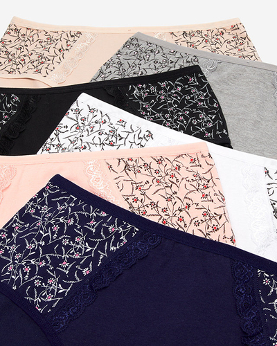 Un set de slip de dama cu imprimeu 6 / pachet PLUS SIZE - Lenjerie intima