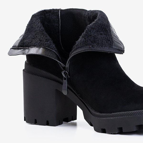 Czarne damskie botki na słupku z kryształkami Arcidolai - Obuwie