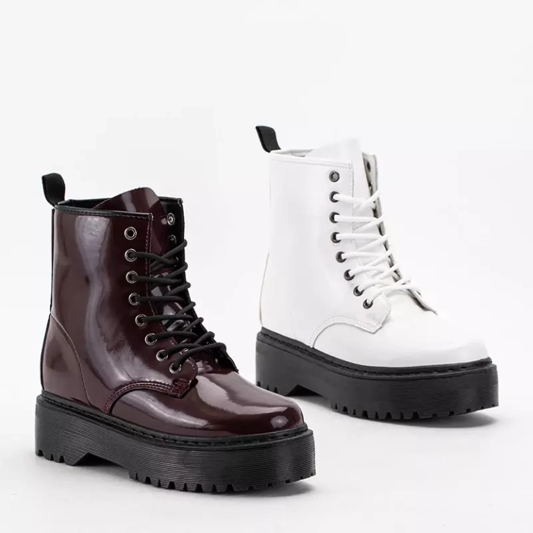 OUTLET Cizme Beretta din piele lacuta alba - Incaltaminte