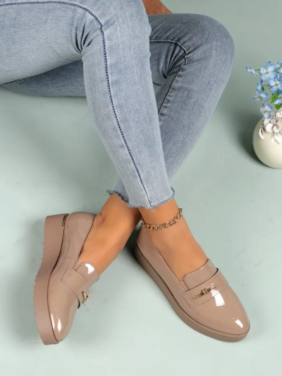 Mocasi de damă Royalfashion din piele ecologică lucioasă Arefel