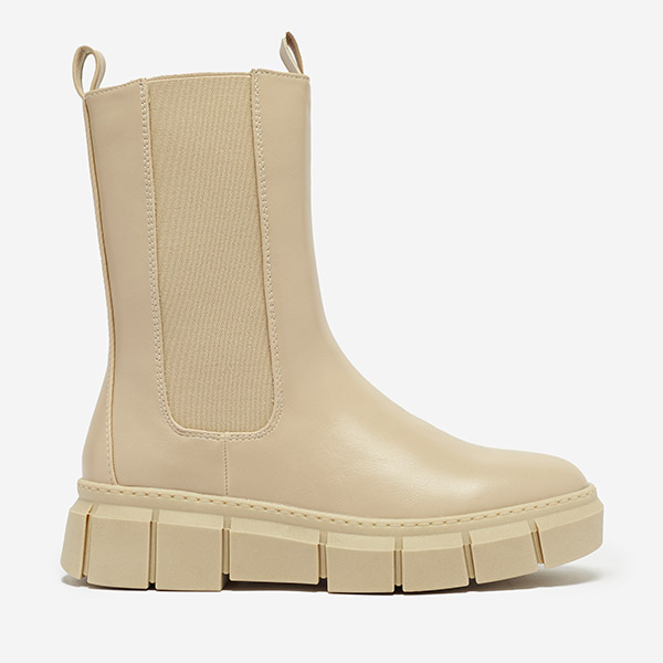 OUTLET Cizme cu platformă pentru femei, bej Couell- Footwear