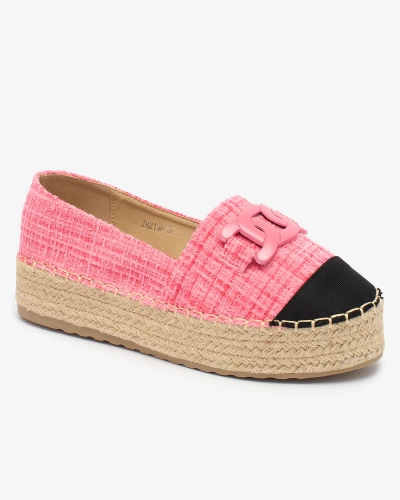 Royalfashion Espadrile de damă în carouri roz Dempik