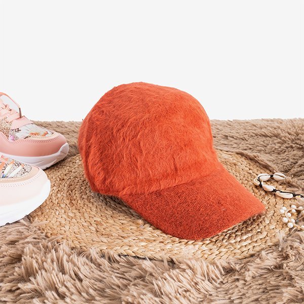 Pălărie de blană cu vizor portocaliu - Șepci