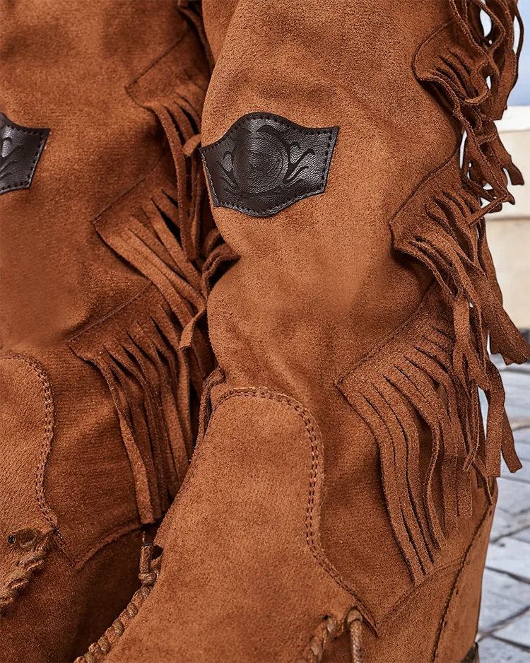 Royalfashion Cizme de damă cu ancoră ascunsă Rotin