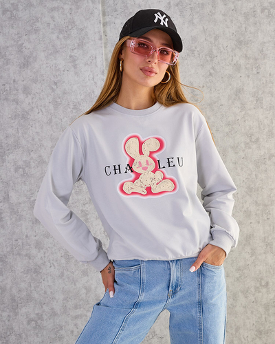 Royalfashion Hanorac cu imprimeu subțire din bumbac pentru femei