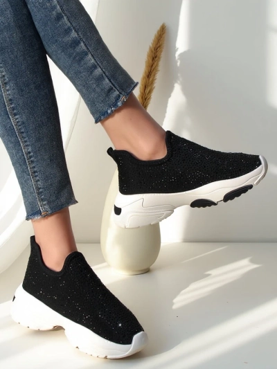 Tenisi slip-on pentru femei Royalfashion cu strasuri Elavises