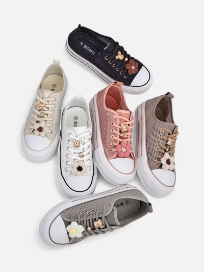 Royalfashion Sneakers perforate pentru femei cu embellismente Osdo