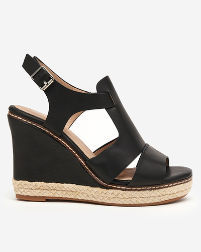 Sandale de damă negre cu pană înaltă Clack - Pantofi