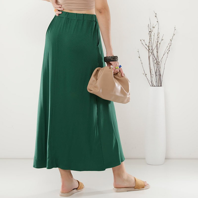 Fustă maxi verde pentru femei - Îmbrăcăminte