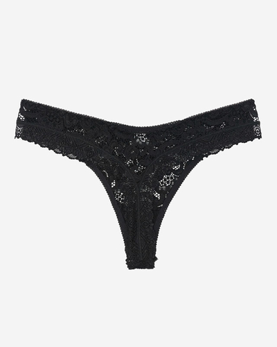 Chiloți tanga damă neagră din dantelă - Lenjerie intimă