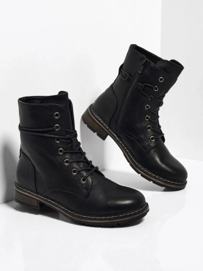 Botine Dama Luna Negre Sintetice Casual de Toamnă