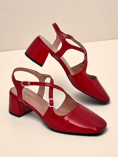 Royalfashion Pantofi damă cu toc jos și barete decorative Lollita