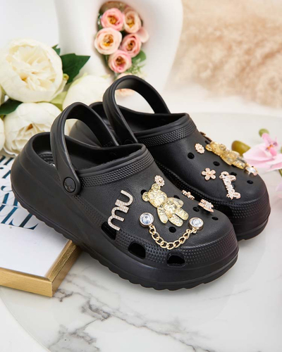 Royalfashion Șlapi de damă din cauciuc cu ornamente Fescas