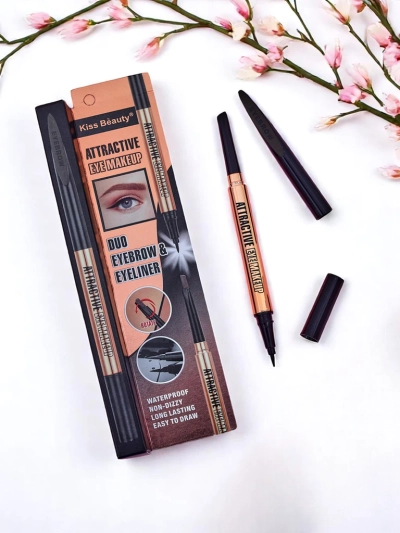 Creion pentru sprâncene și eyeliner în același produs, Culoare: Maro Deschis