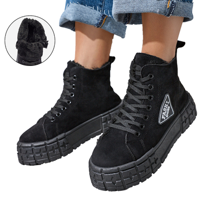 Cizme de femeie Zephyr negre izolate din piele eco-suede neagră - Încălțăminte