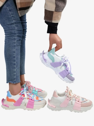 Royalfashion Sneakers sport pentru femei cu inserții din cauciuc Bubble