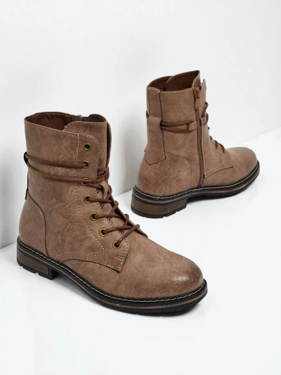 Botine Dama Flora Maro Sintetice Casual pentru Toamnă