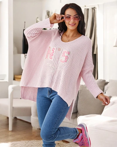 Pulover din acril pentru femei Royalfashion cu imprimeuri