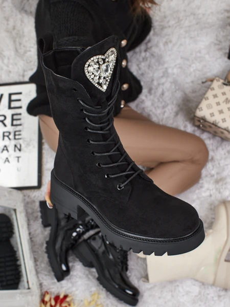 Botine Dama Luna Negre Piele Elegante de Toamnă