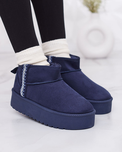 Royalfashion Pantofi de damă maro deschis a'la cizme de zăpadă cu ornament Parisela
