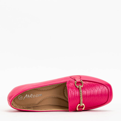 Mocasini dama fucsia cu decor Riltia - Incaltaminte