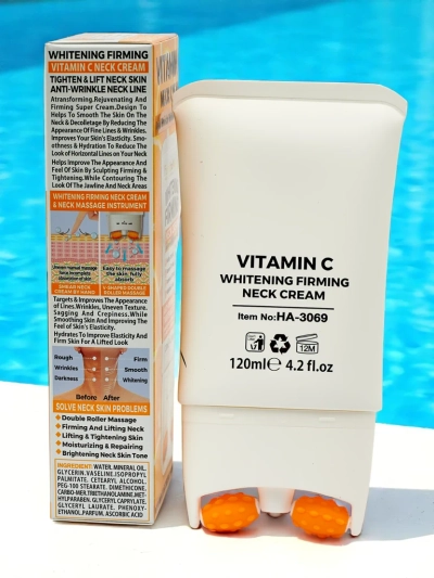 Cremă pentru gât cu efect de lifting și iluminare, cu masaj