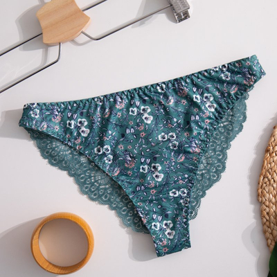 Chiloți cu flori verzi pentru femei - Lenjerie intimă