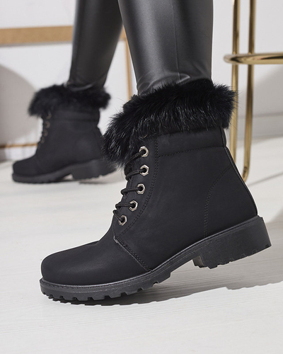 Cizme clasice de damă a'la trappers în negru Lausa- Footwear