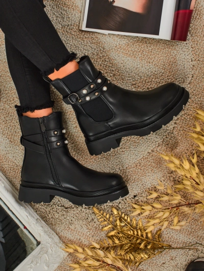 Botine înalte de damă din piele ecologică Pearl Mist