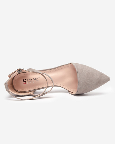 Sandale de damă gri pe stâlp Crisco - Încălțăminte