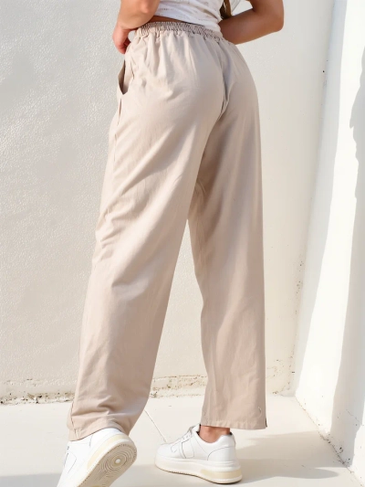 Pantaloni drepți din bumbac pentru femei Royalfashion